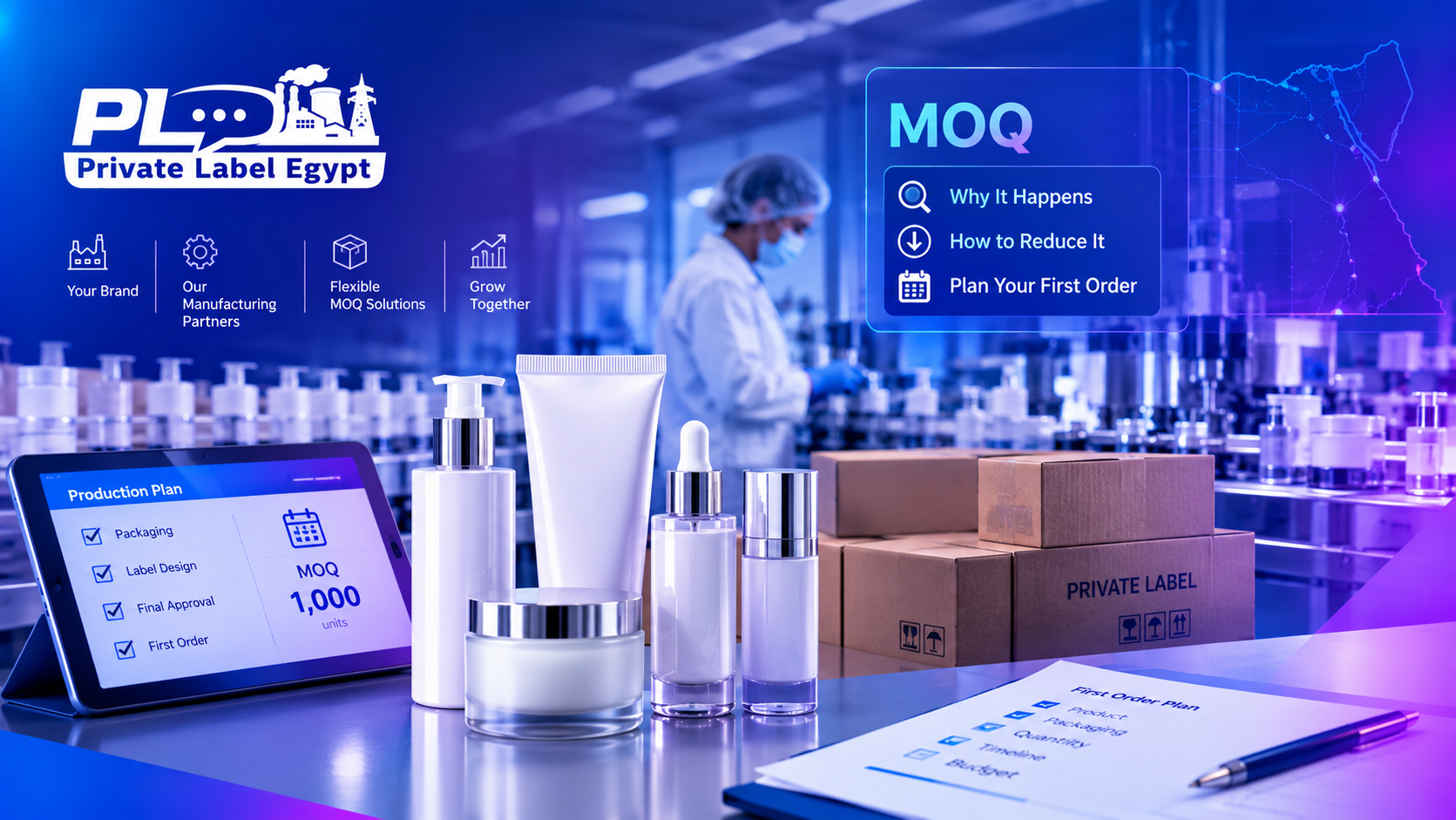الحد الأدنى للطلب (MOQ) في التصنيع بالعلامة الخاصة: أسبابه وطرق خفضه وتخطيط أول طلب